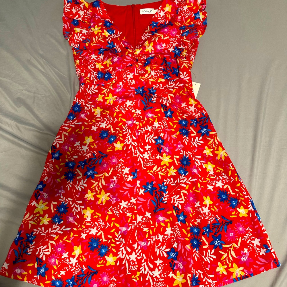 Eliza J Floral Twist fit and flare dress- NWT